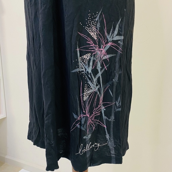 BILLABONG Womens Size 12 Black Pink Floral 100% Rayon Strapless Dress NEW - Picture 3 of 12